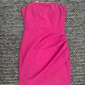 Hot pink strapless dress